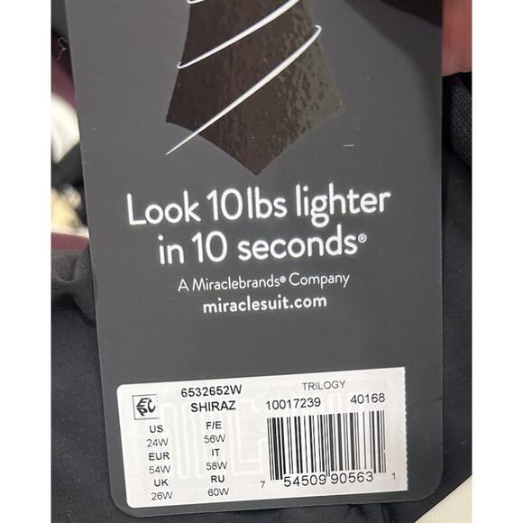 NWT Miraclesuit SHIRAZ Sz 24W Spectra Trilogy One-Piece Swimsuit Slimming V Neck - Picture 9 of 9